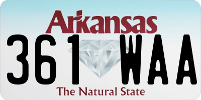 AR license plate 361WAA