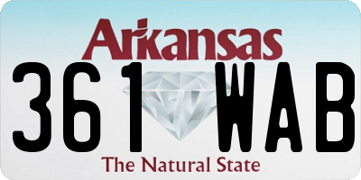 AR license plate 361WAB