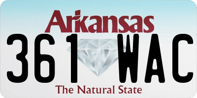 AR license plate 361WAC