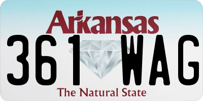 AR license plate 361WAG