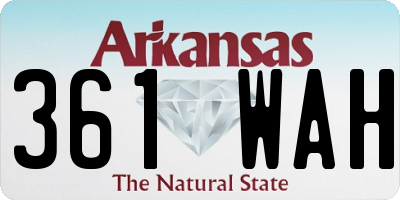 AR license plate 361WAH