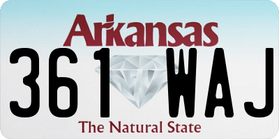 AR license plate 361WAJ