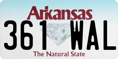 AR license plate 361WAL