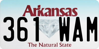AR license plate 361WAM