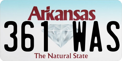 AR license plate 361WAS