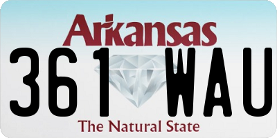 AR license plate 361WAU