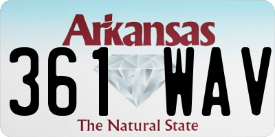AR license plate 361WAV