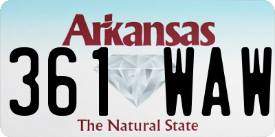 AR license plate 361WAW