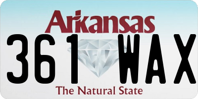AR license plate 361WAX
