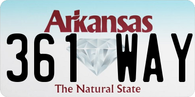 AR license plate 361WAY