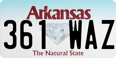 AR license plate 361WAZ