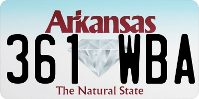 AR license plate 361WBA
