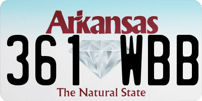AR license plate 361WBB