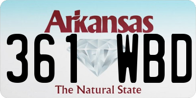 AR license plate 361WBD