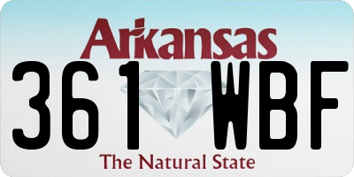 AR license plate 361WBF