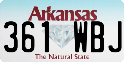 AR license plate 361WBJ