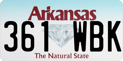 AR license plate 361WBK