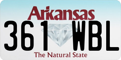 AR license plate 361WBL