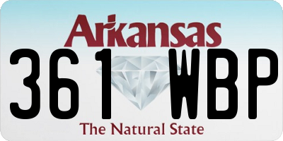 AR license plate 361WBP