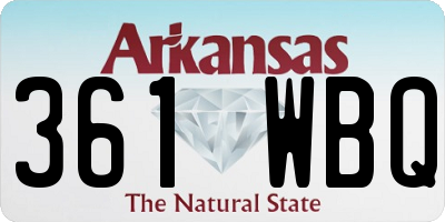 AR license plate 361WBQ