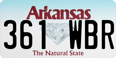 AR license plate 361WBR