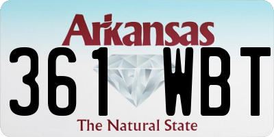 AR license plate 361WBT
