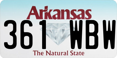 AR license plate 361WBW