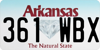 AR license plate 361WBX