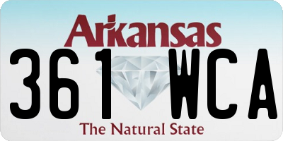 AR license plate 361WCA