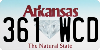 AR license plate 361WCD