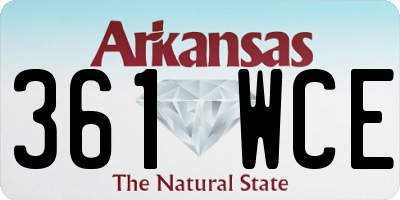 AR license plate 361WCE