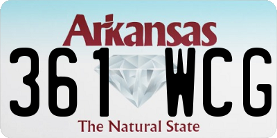 AR license plate 361WCG