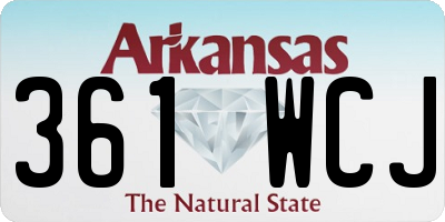 AR license plate 361WCJ