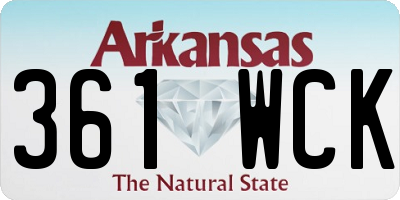 AR license plate 361WCK