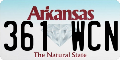 AR license plate 361WCN