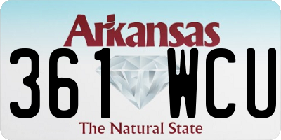 AR license plate 361WCU