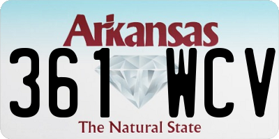 AR license plate 361WCV