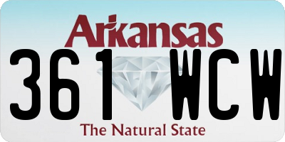 AR license plate 361WCW
