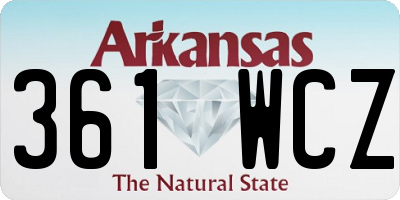 AR license plate 361WCZ