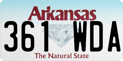 AR license plate 361WDA
