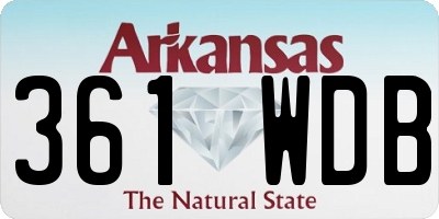 AR license plate 361WDB