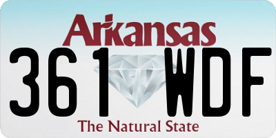 AR license plate 361WDF