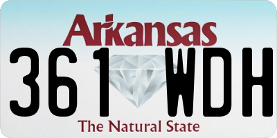 AR license plate 361WDH