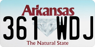 AR license plate 361WDJ