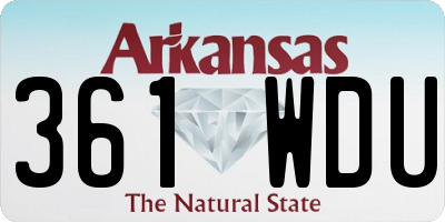 AR license plate 361WDU