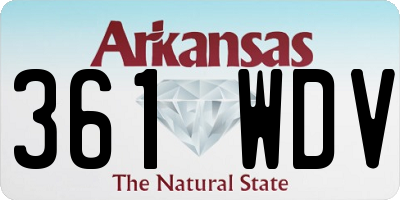 AR license plate 361WDV