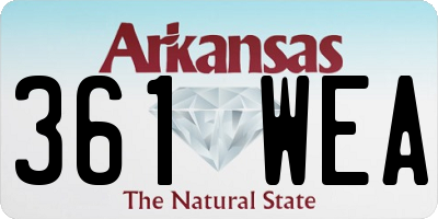 AR license plate 361WEA