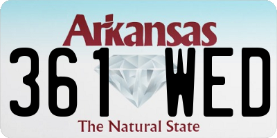 AR license plate 361WED