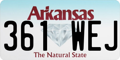 AR license plate 361WEJ