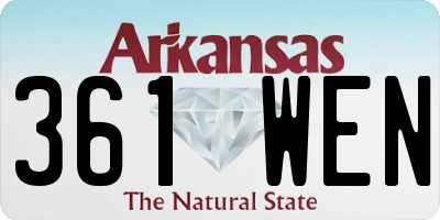 AR license plate 361WEN
